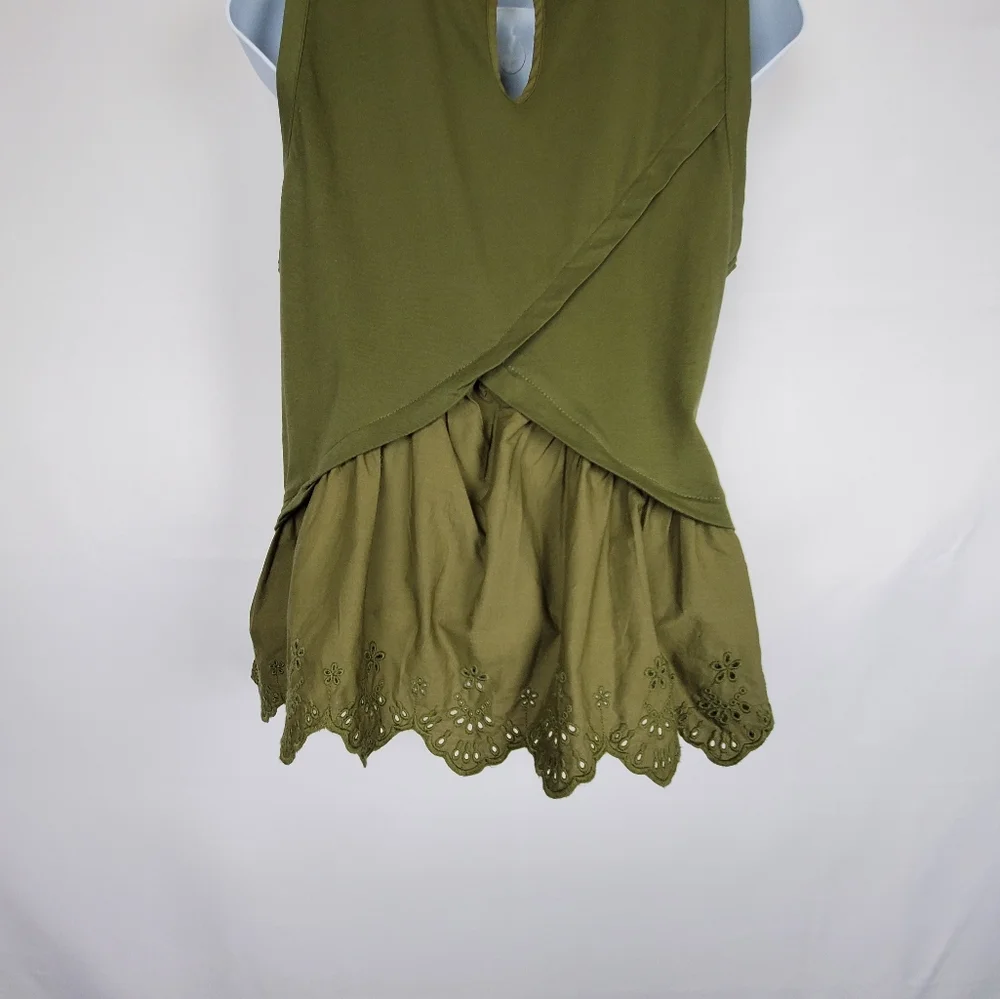 J. Crew Olive Green Sleeveless Blouse Women XS